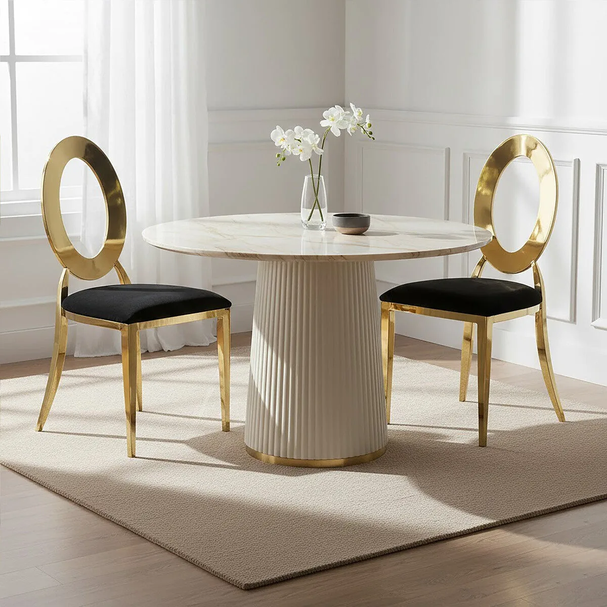 Sarita Stackable Gold Frame Dining Chair