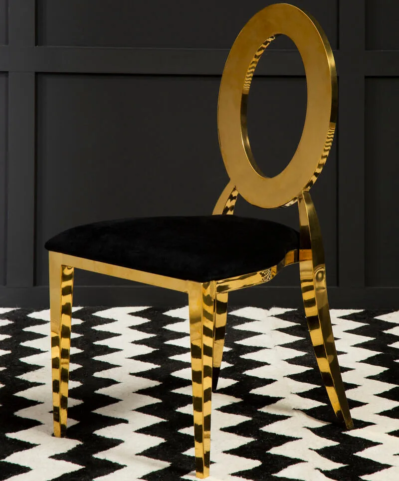 Sarita Stackable Gold Frame Dining Chair