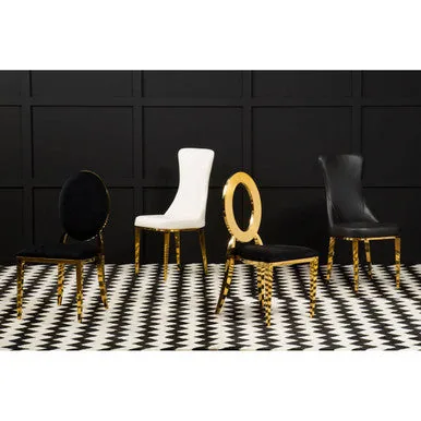 Sarita Stackable Gold Frame Dining Chair