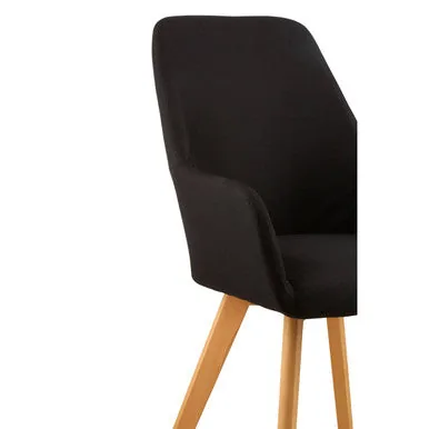Stockholm Black Dining Chair With Angular Legs