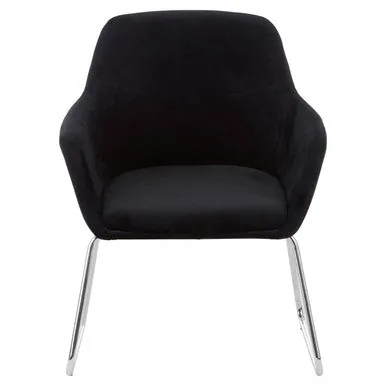 Stockholm Black Velvet Dining Chair With Chrome Legs