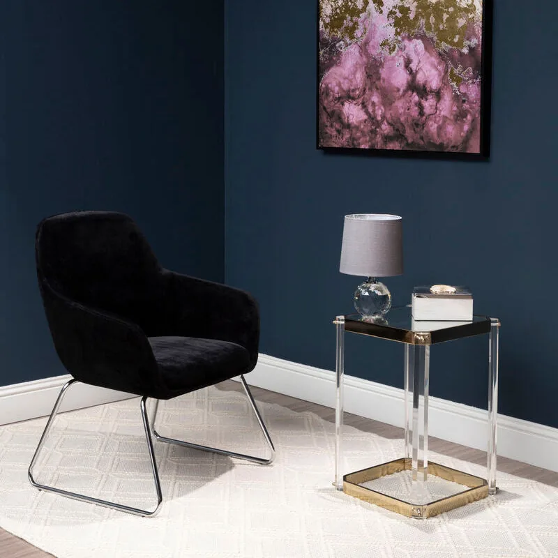 Stockholm Black Velvet Dining Chair With Chrome Legs