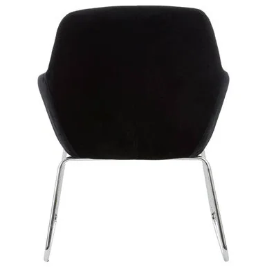 Stockholm Black Velvet Dining Chair With Chrome Legs