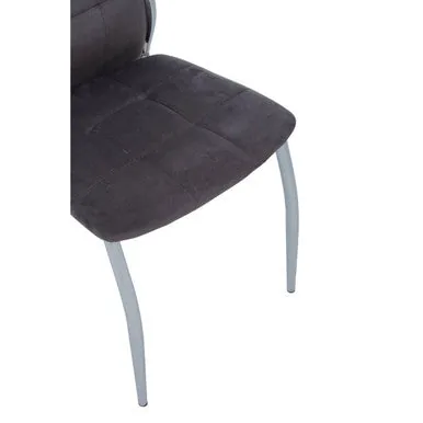 Tamzin Grey Velvet High Back Dining Chair