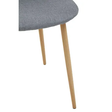 Salford Grey Dining Chair With Wood Legs