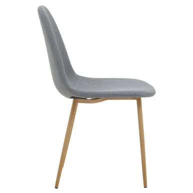 Salford Grey Dining Chair With Wood Legs