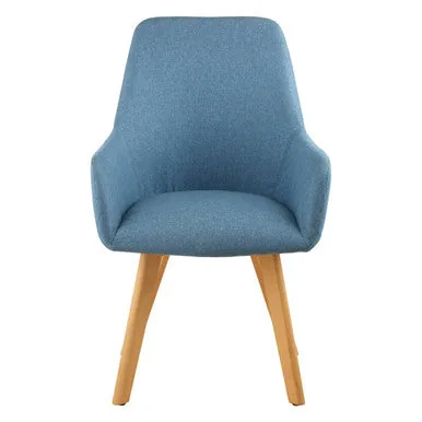 Stockholm Blue Dining Chair With Angular Legs