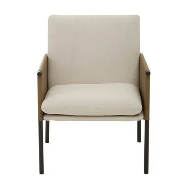 Gildenwhite Fabric & Brown Leather Dining Chair