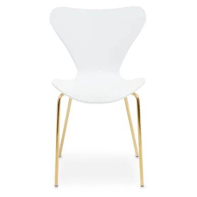 Laila White Seat & Gold Legs Dining Chair