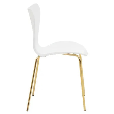 Laila White Seat & Gold Legs Dining Chair