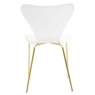Laila White Seat & Gold Legs Dining Chair