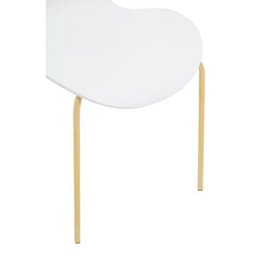 Laila White Seat & Gold Legs Dining Chair