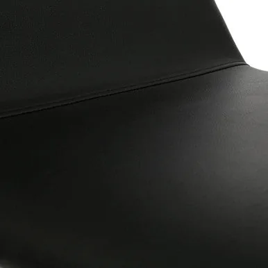 Cassy Black Leather Dining Chair With White Legs