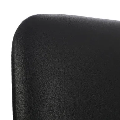 Cassy Black Leather Dining Chair With White Legs