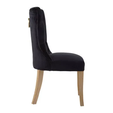 Kensington Townhouse Black Buttoned Dining Chair
