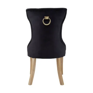 Kensington Townhouse Black Buttoned Dining Chair