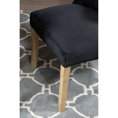Kensington Townhouse Black Buttoned Dining Chair