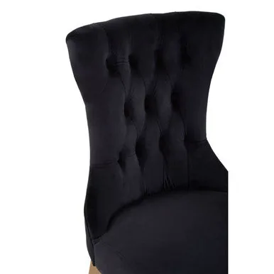 Kensington Townhouse Black Buttoned Dining Chair