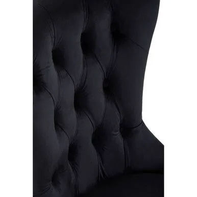 Kensington Townhouse Black Buttoned Dining Chair