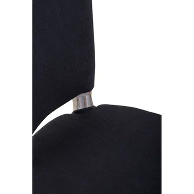 Kensington Townhouse Black Linen Dining Chair With Antique Wood Legs