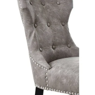 Daxton Grey Leather Dining Chair