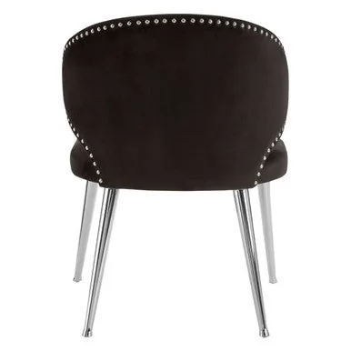 Piermount Velvet Black Contemporary Dining Chair