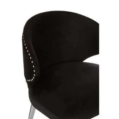 Piermount Velvet Black Contemporary Dining Chair
