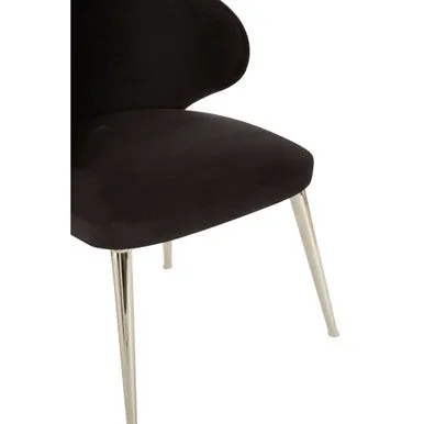 Piermount Velvet Black Contemporary Dining Chair