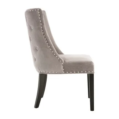 Regents Park Grey Velvet With Tufted Back Dining Chair