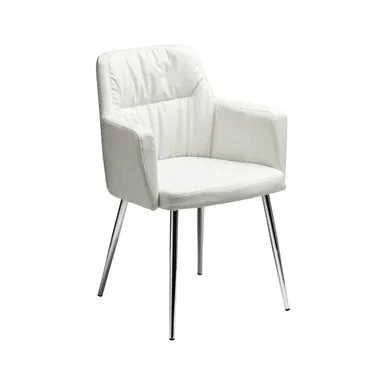 Merrik White Leather Dining Chair