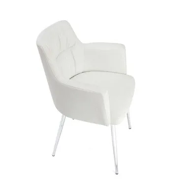 Merrik White Leather Dining Chair