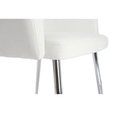 Merrik White Leather Dining Chair