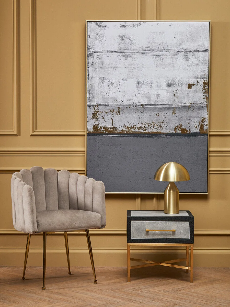 Bari Mink Velvet Scalloped Dining Chair