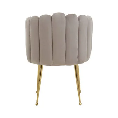 Bari Mink Velvet Scalloped Dining Chair