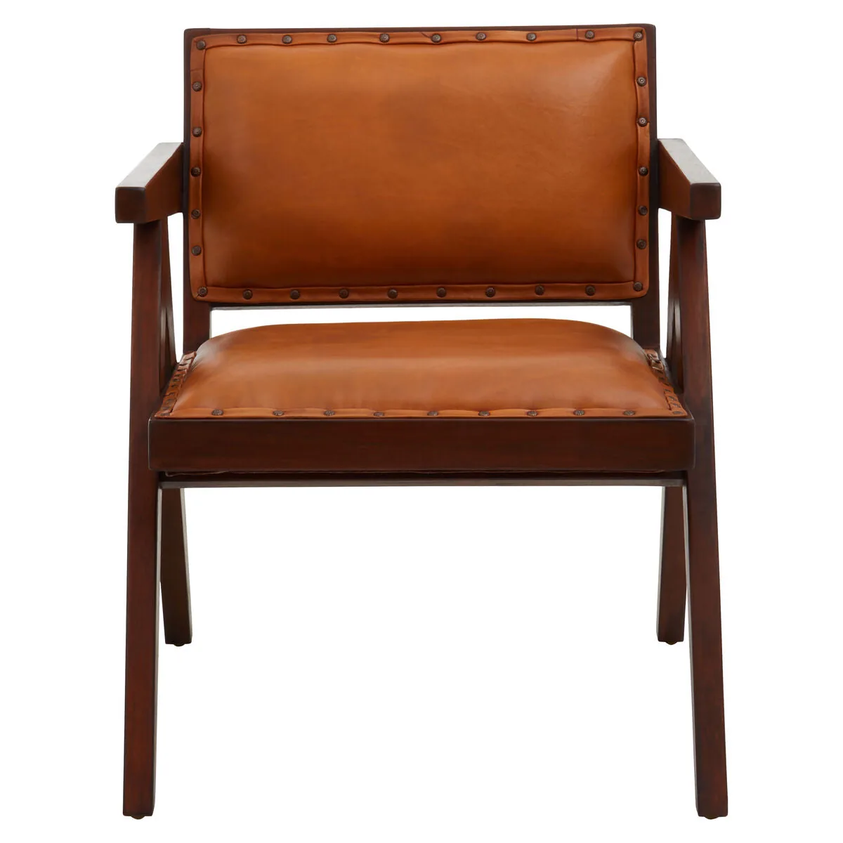 Inca Tan Leather & Teak Frame Dining Chair