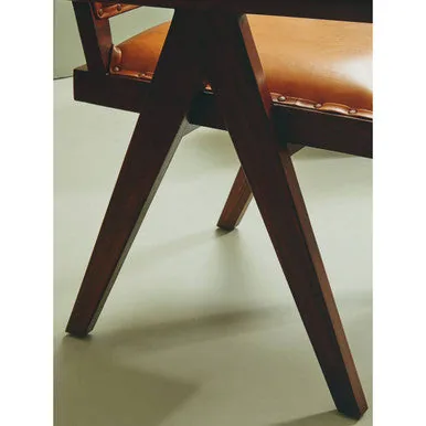 Inca Tan Leather & Teak Frame Dining Chair