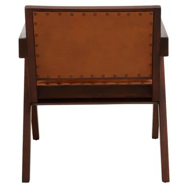 Inca Tan Leather & Teak Frame Dining Chair