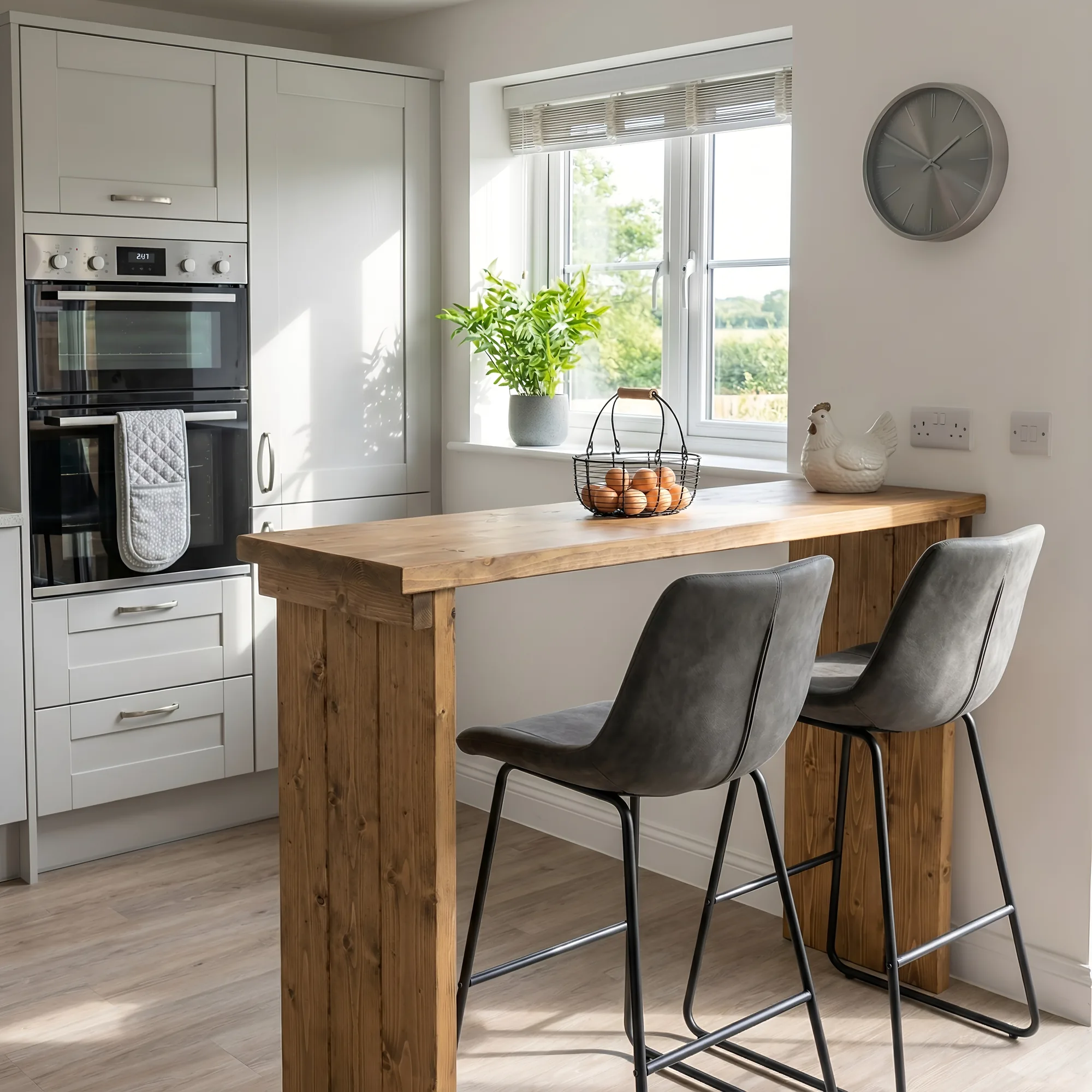 SOLA Solid Wood Dining Table / Breakfast Bar