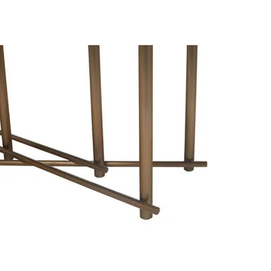 Black Engineered Wood Top Dining Table With Brushed Brass Legs, Delta
