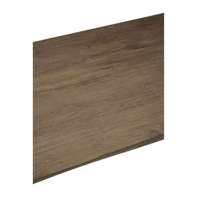 Light Brown Veneer Wooden Top Dining Table With Black U Shaped Metal Base, Adele