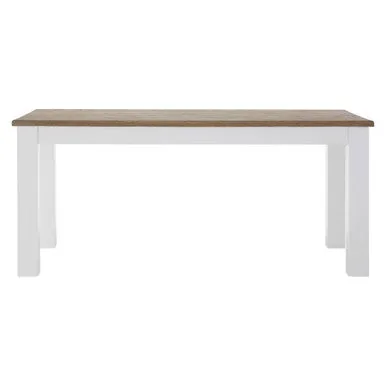 White Dining Table With Golden Oak Tabletop, Hampstead