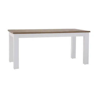 White Dining Table With Golden Oak Tabletop, Hampstead