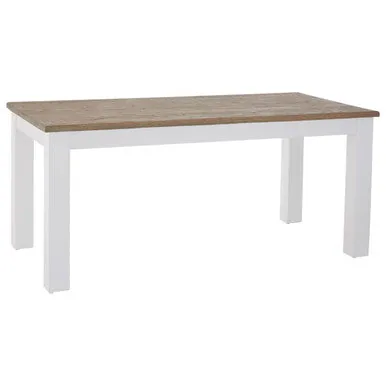 White Dining Table With Golden Oak Tabletop, Hampstead