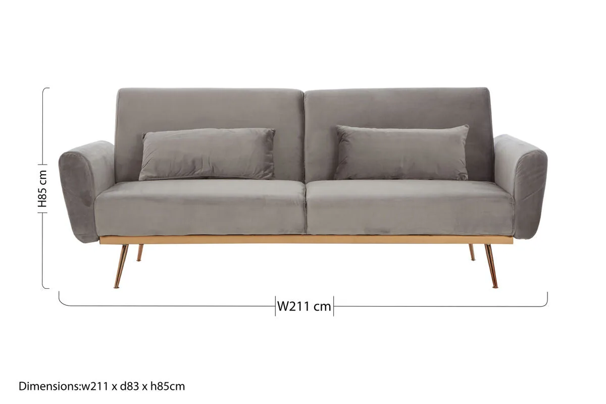 Grey Velvet Sofa Bed, Hatton