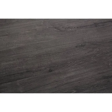 Dark Grey Veneer Wooden Dining Table With Black Slender Legs, Anube