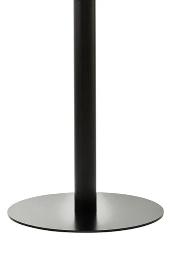 Matt Black Steel & Glass Top Round Dining Table, Metropolitan