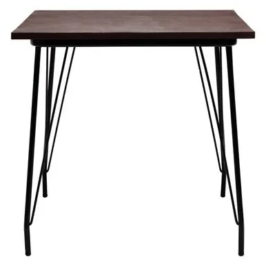 Black Metal Legs & Elm Wood Top Dining Table, District