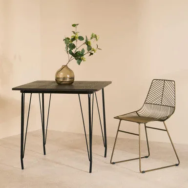 Black Metal Legs & Elm Wood Top Dining Table, District