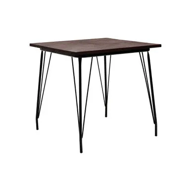 Black Metal Legs & Elm Wood Top Dining Table, District
