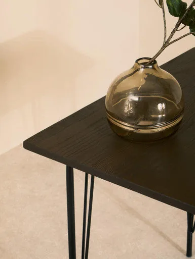 Black Metal Legs & Elm Wood Top Dining Table, District